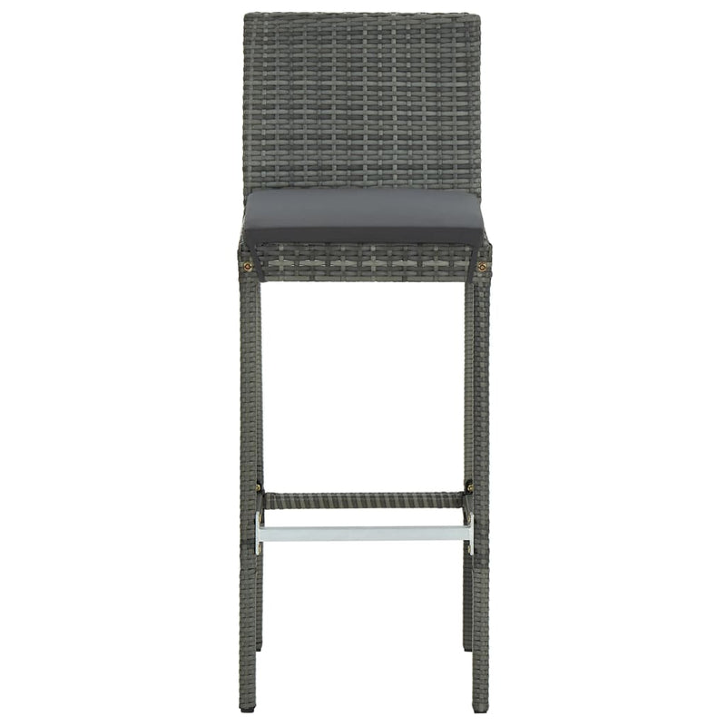 vidaXL 3 Piece Garden Bar Set with Cushions Grey