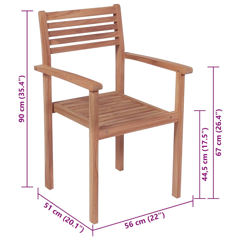 vidaXL Garden Chairs 4 pcs with Anthracite Cushions Solid Teak Wood