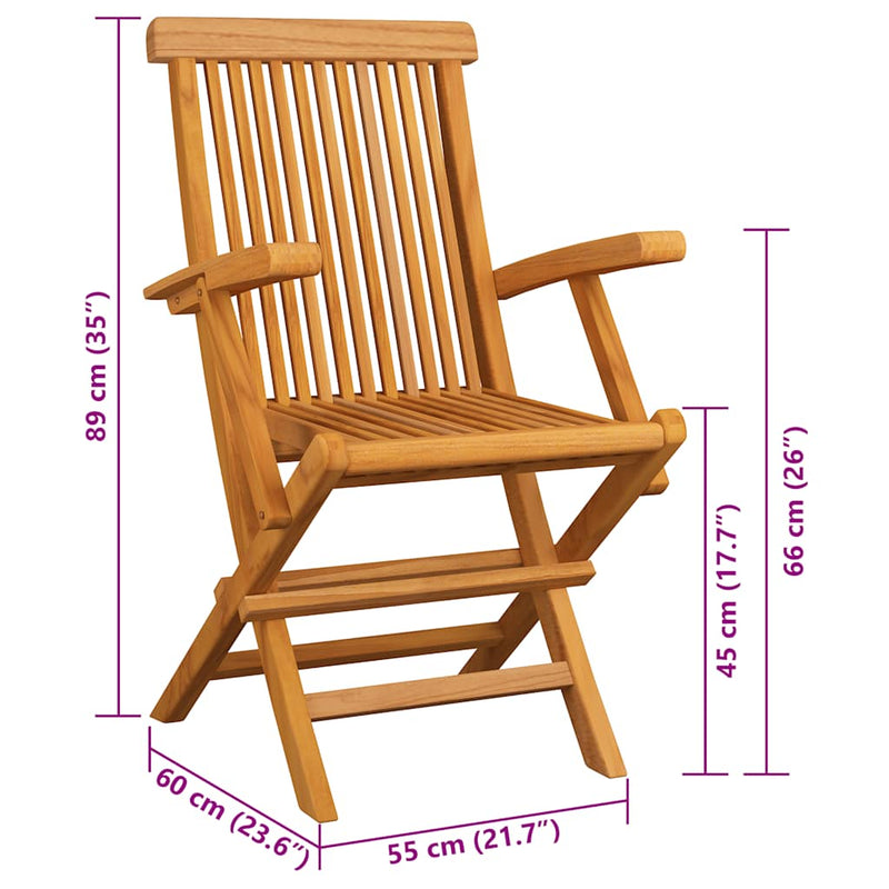 vidaXL Garden Chairs with Anthracite Cushions 6 pcs Solid Teak Wood