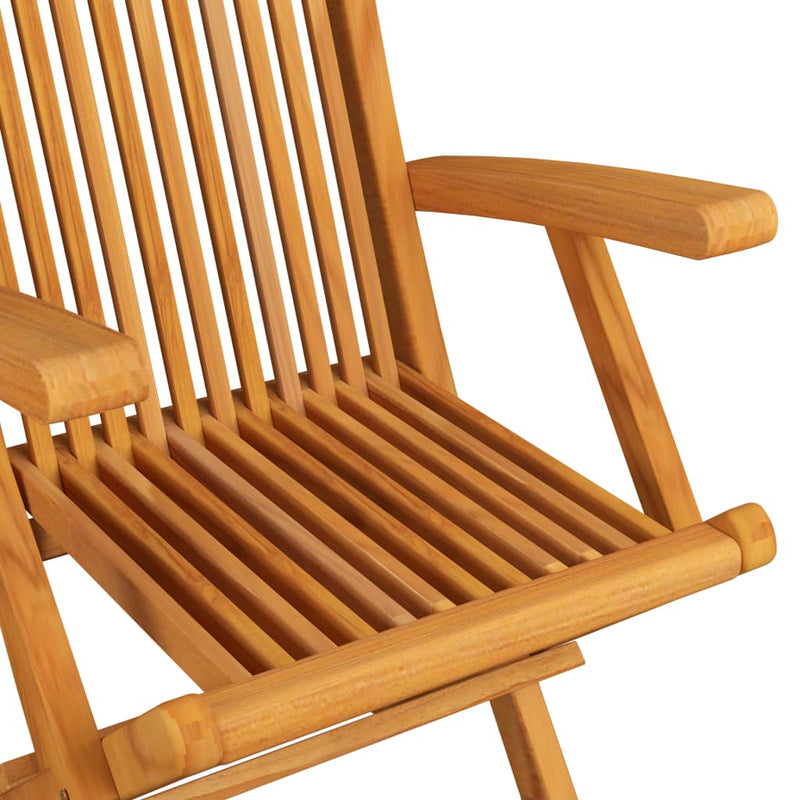 vidaXL Garden Chairs with Grey Cushions 6 pcs Solid Teak Wood