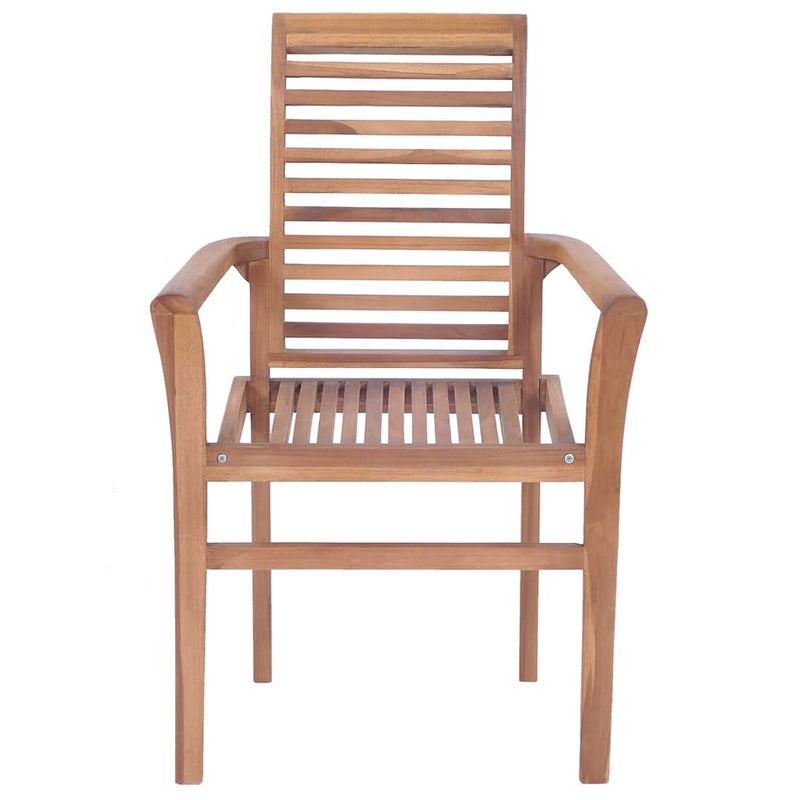 vidaXL Dining Chairs 4 pcs with Beige Cushions Solid Teak Wood