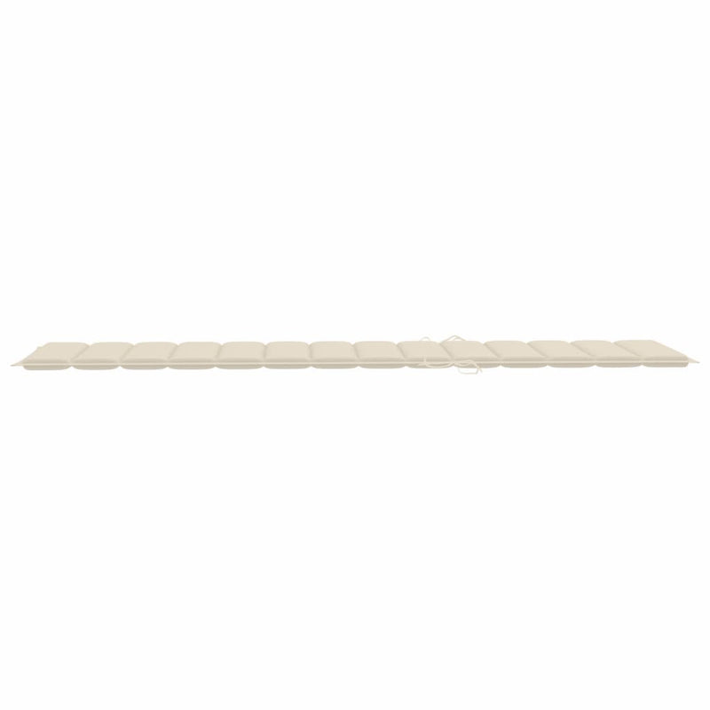 vidaXL Sun Lounger with Cream Cushion Solid Teak Wood