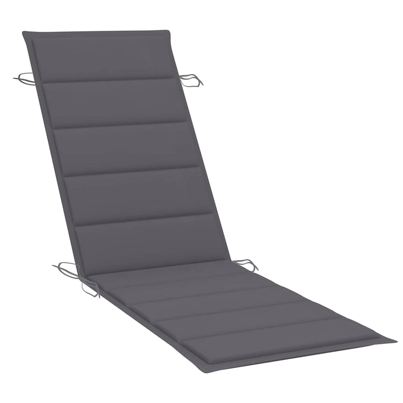 vidaXL Rocking Sun Lounger with Cushion Solid Teak Wood