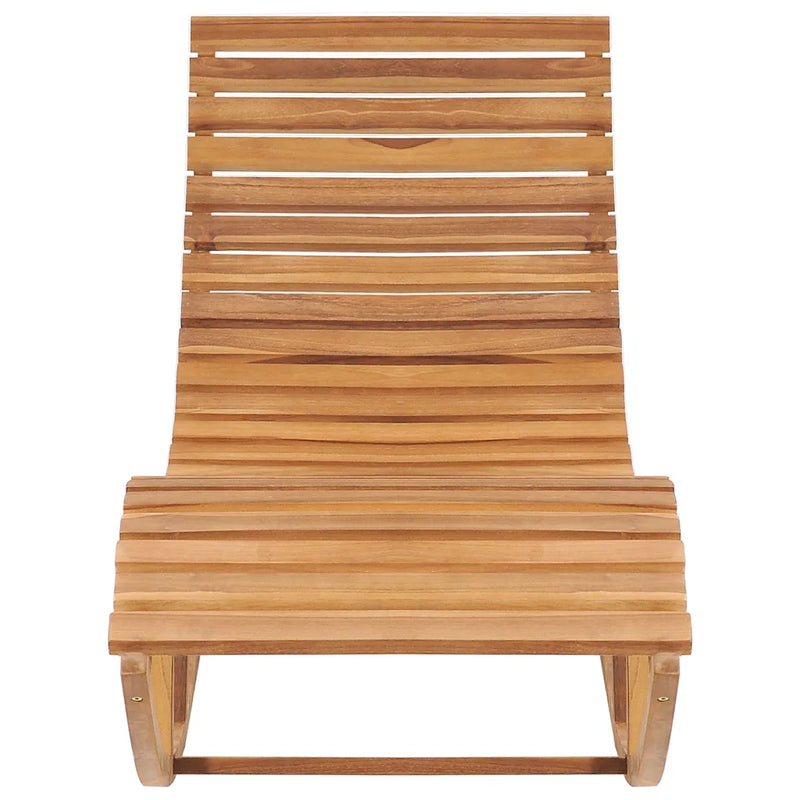 Rocking Sun Lounger with Cushion Solid Teak Wood