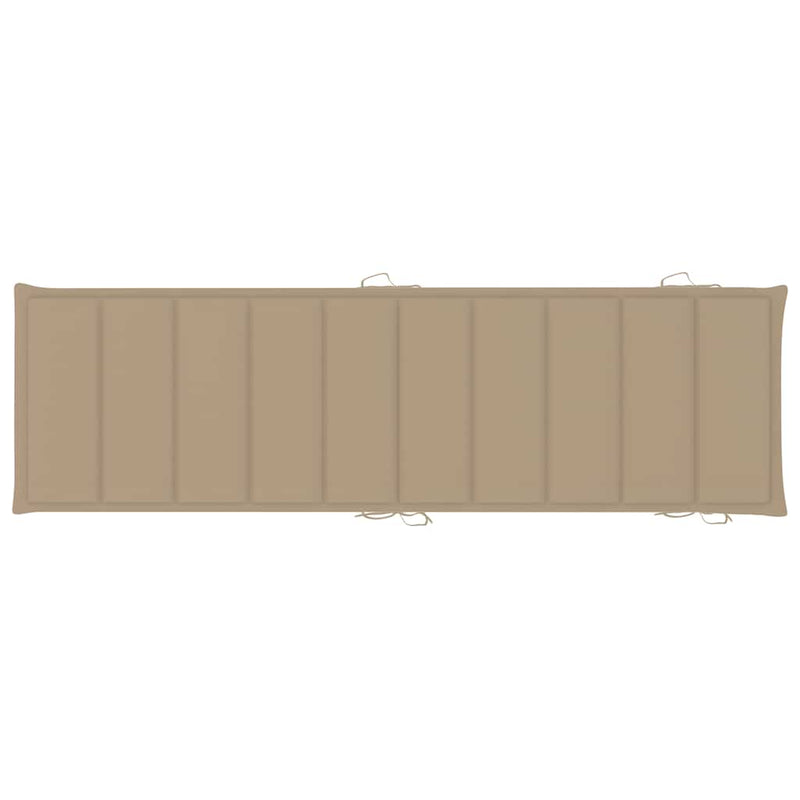 vidaXL Rocking Sun Lounger with Cushion Solid Teak Wood