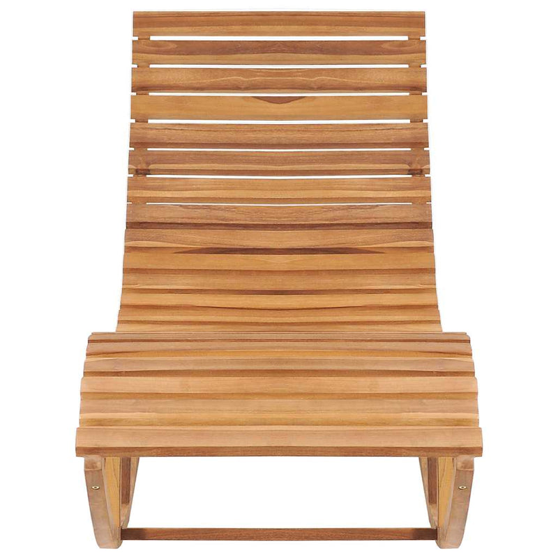 vidaXL Rocking Sun Lounger with Cushion Solid Teak Wood