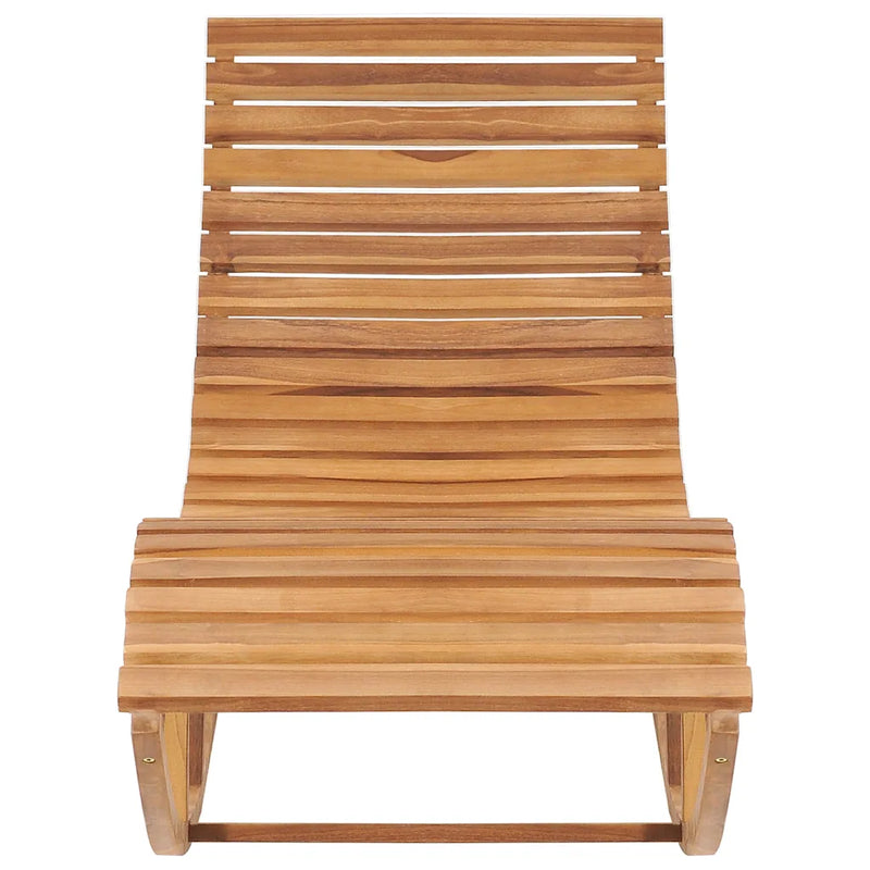 Rocking Sun Lounger with Cushion Solid Teak Wood