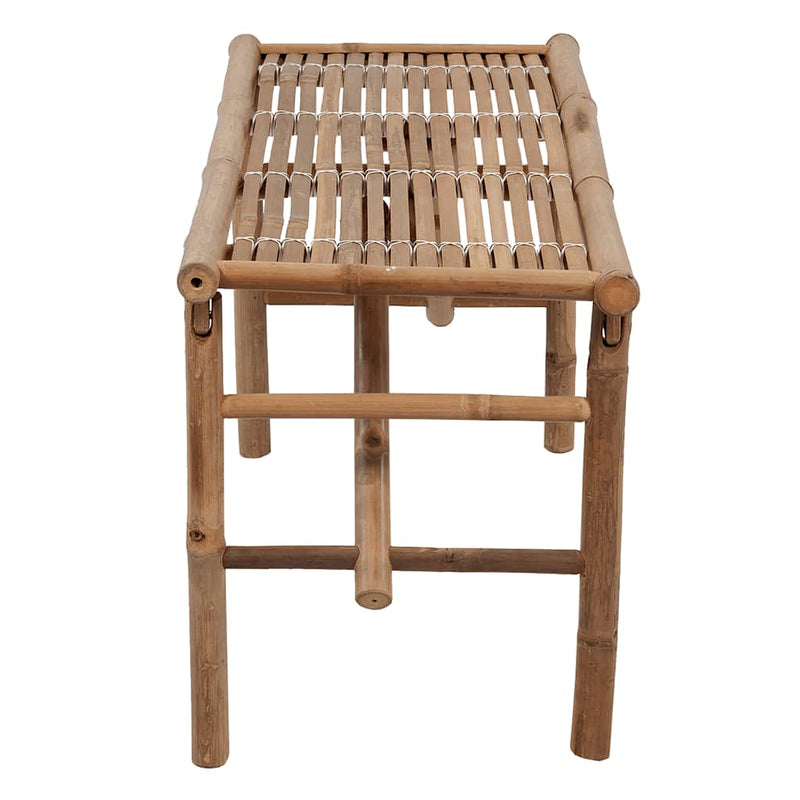 vidaXL Folding Garden Bench with Cushion 118 cm Bamboo