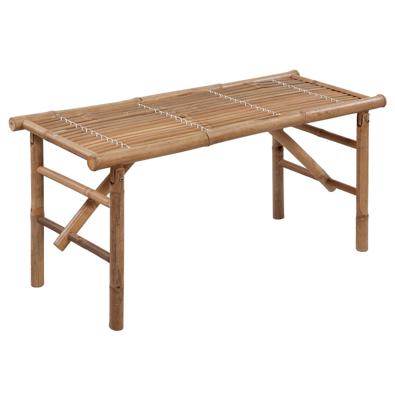 vidaXL Folding Garden Bench with Cushion 118 cm Bamboo