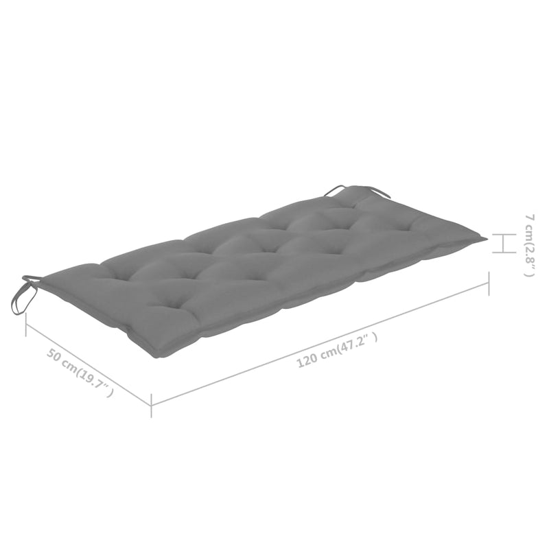 vidaXL Garden Bench with Cushion 120 cm Bamboo