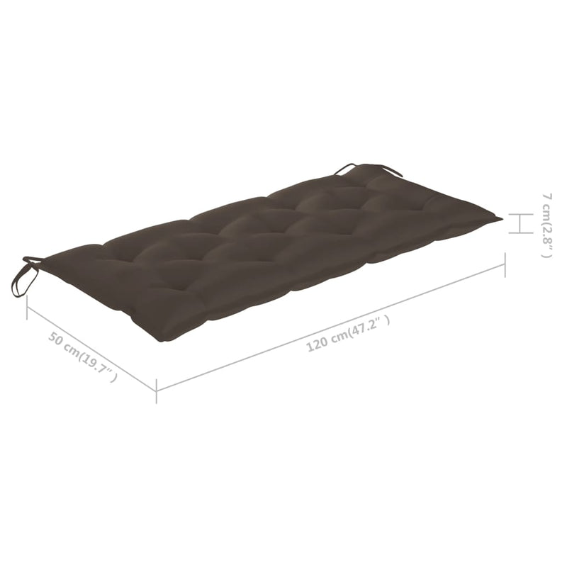 vidaXL Garden Bench with Cushion 120 cm Bamboo
