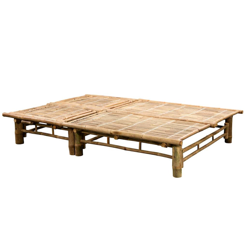 vidaXL 2-Person Sun Lounger with Cushions Bamboo
