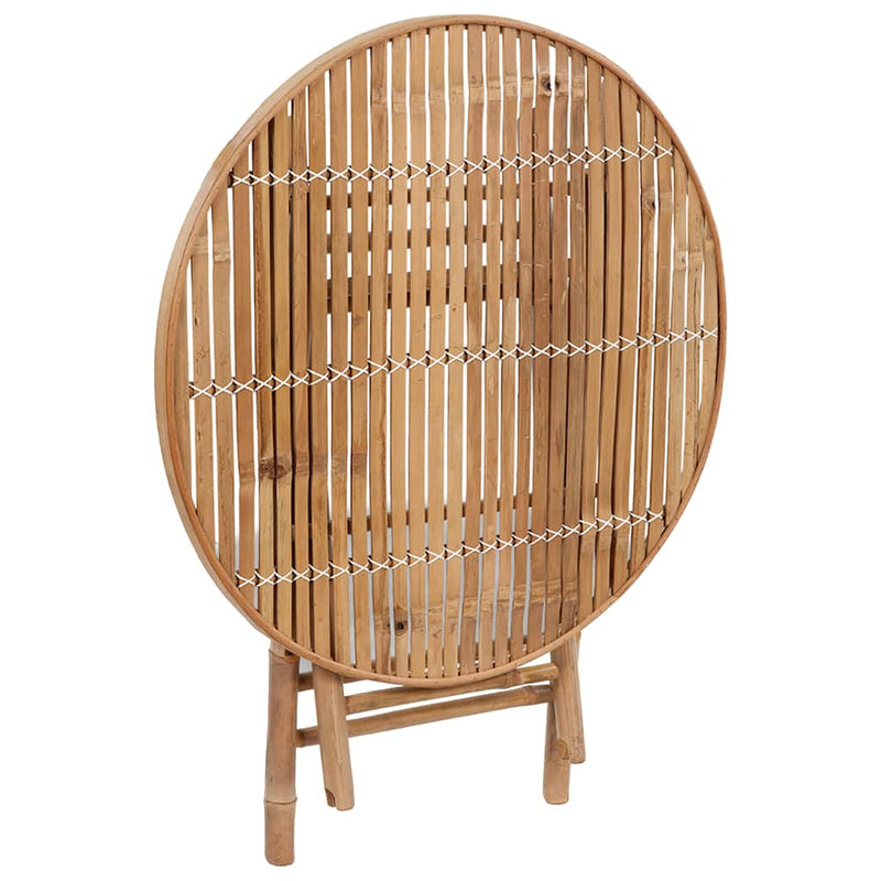 5 Piece Folding Outdoor Dining Set with Cushions Bamboo