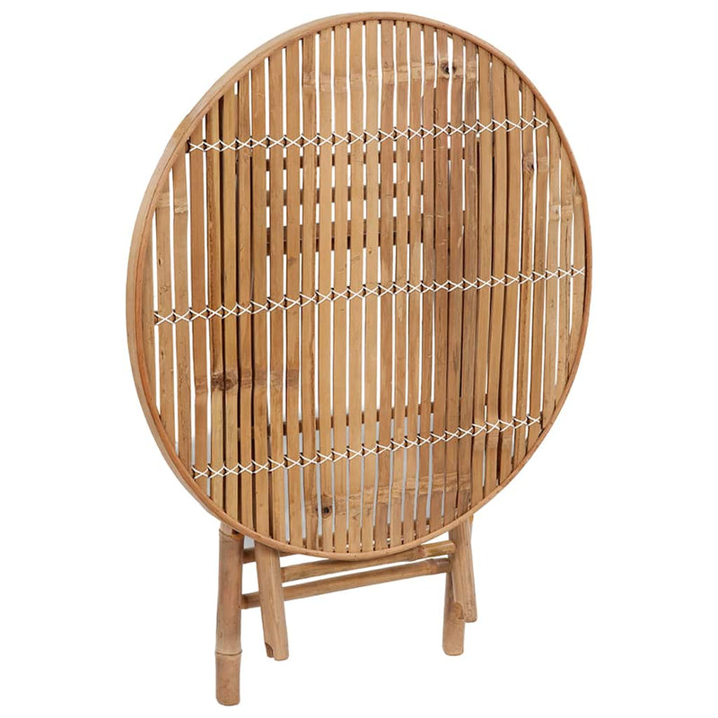 5 Piece Folding Outdoor Dining Set with Cushions Bamboo