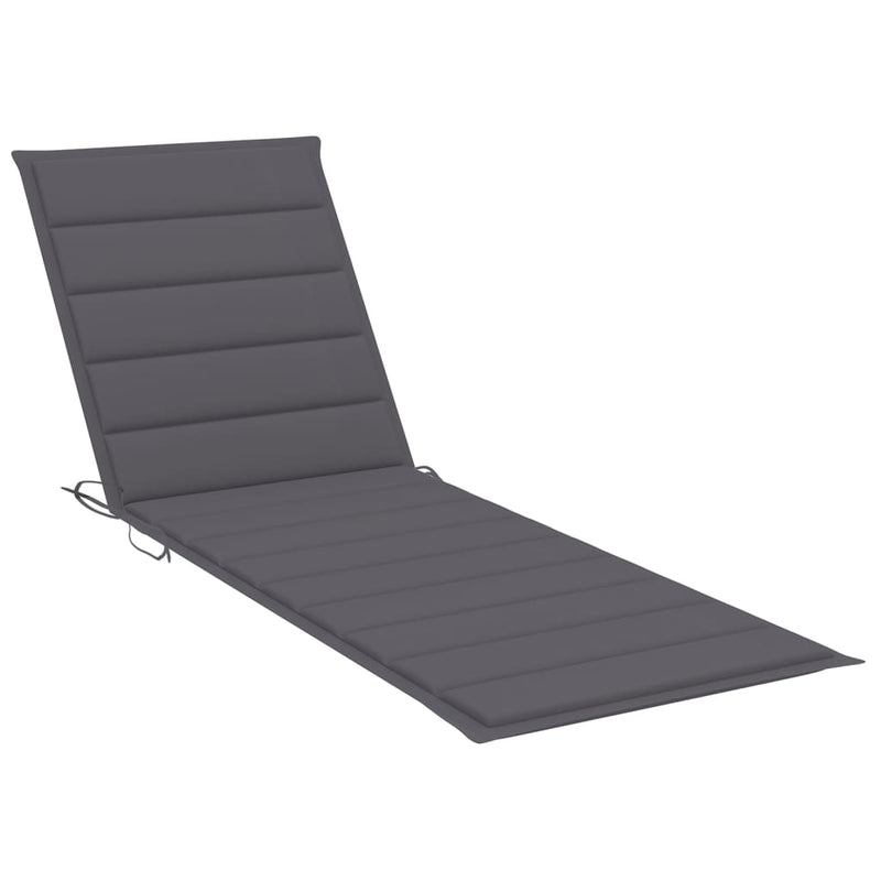 vidaXL Sun Lounger with Cushion Solid Acacia Wood