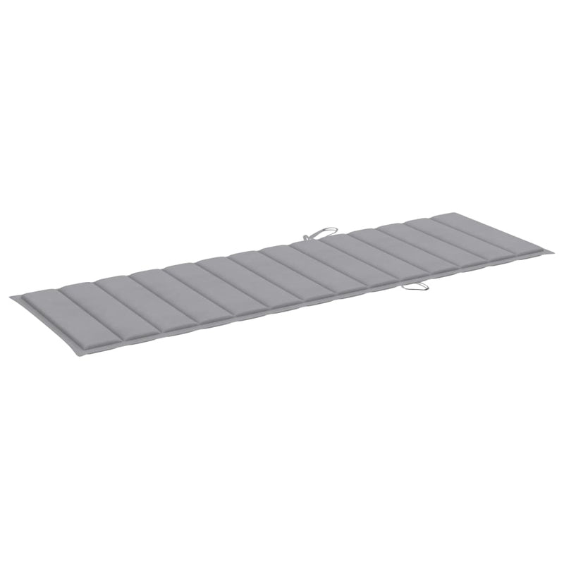 vidaXL Sun Lounger with Cushion Solid Acacia Wood