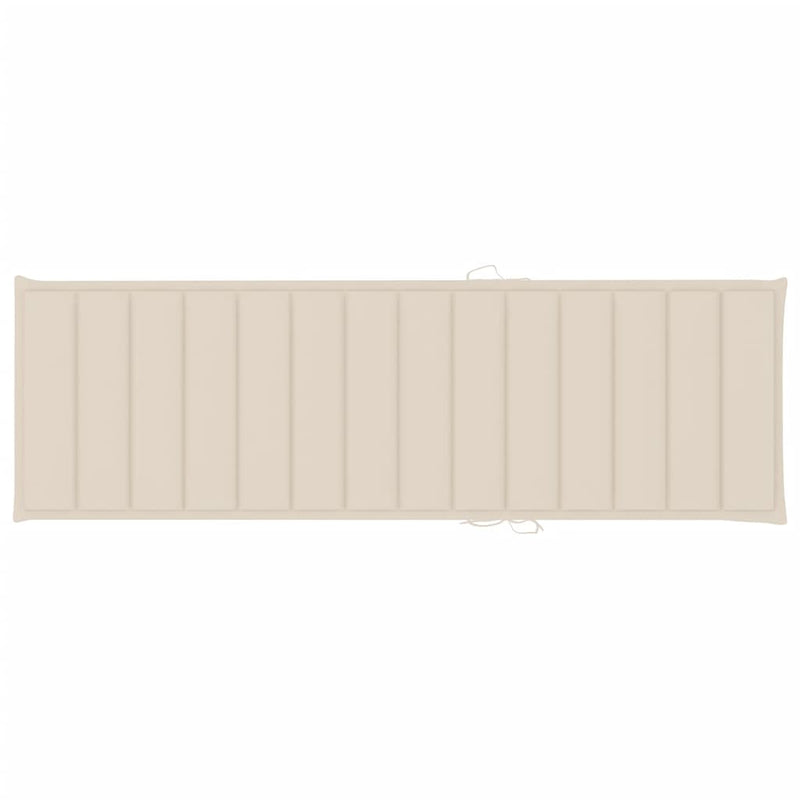 vidaXL Sun Lounger with Cushion Solid Acacia Wood