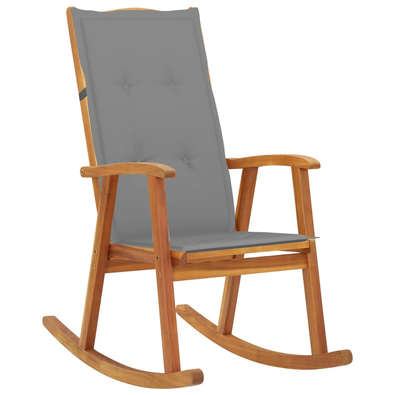vidaXL Rocking Chair with Cushions Solid Acacia Wood