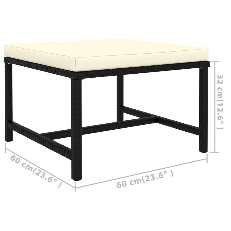vidaXL 5 Piece Garden Lounge Set with Cushions Poly Rattan Black
