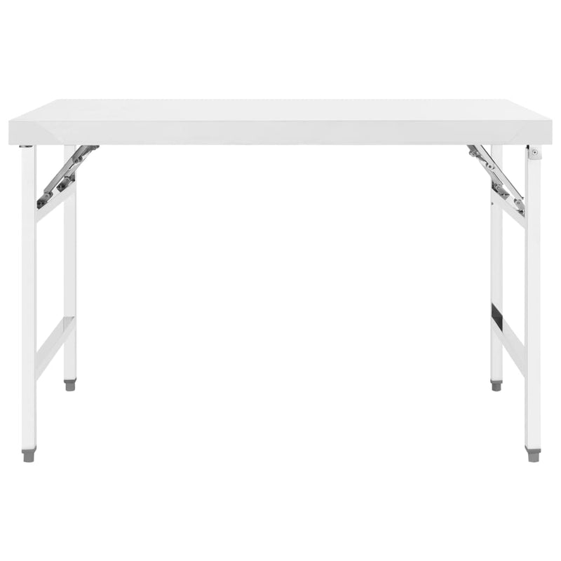 Kitchen Folding Work Table 120x60x80 cm Stainless Steel