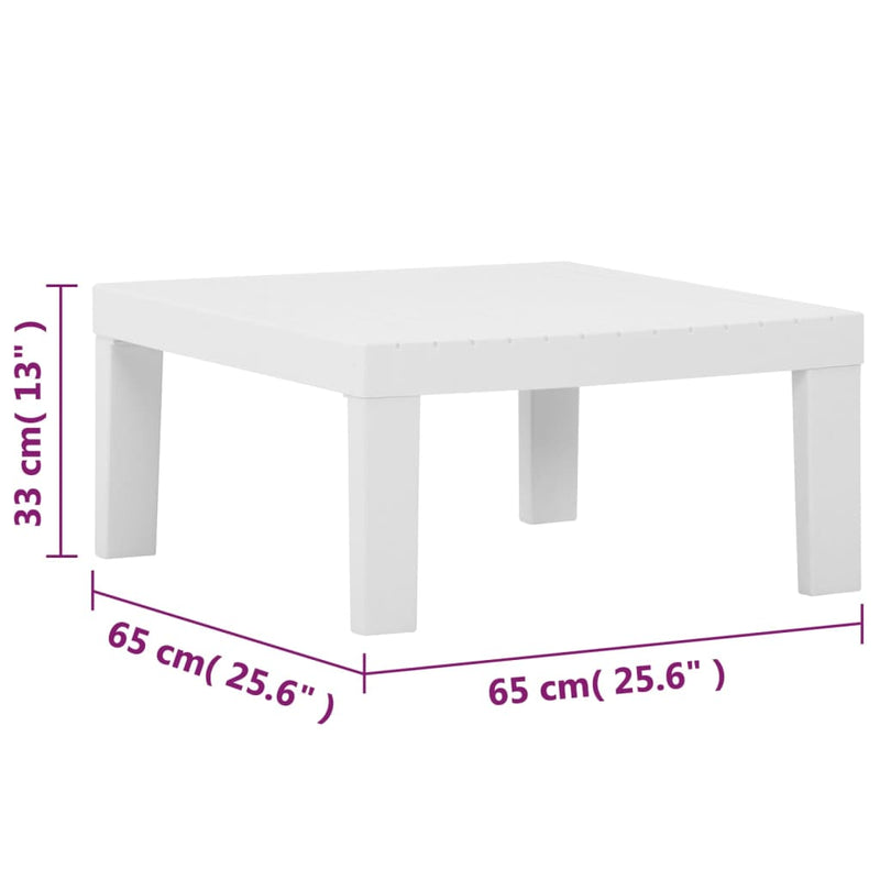 vidaXL 3 Piece Garden Lounge Set with Cushions Plastic White