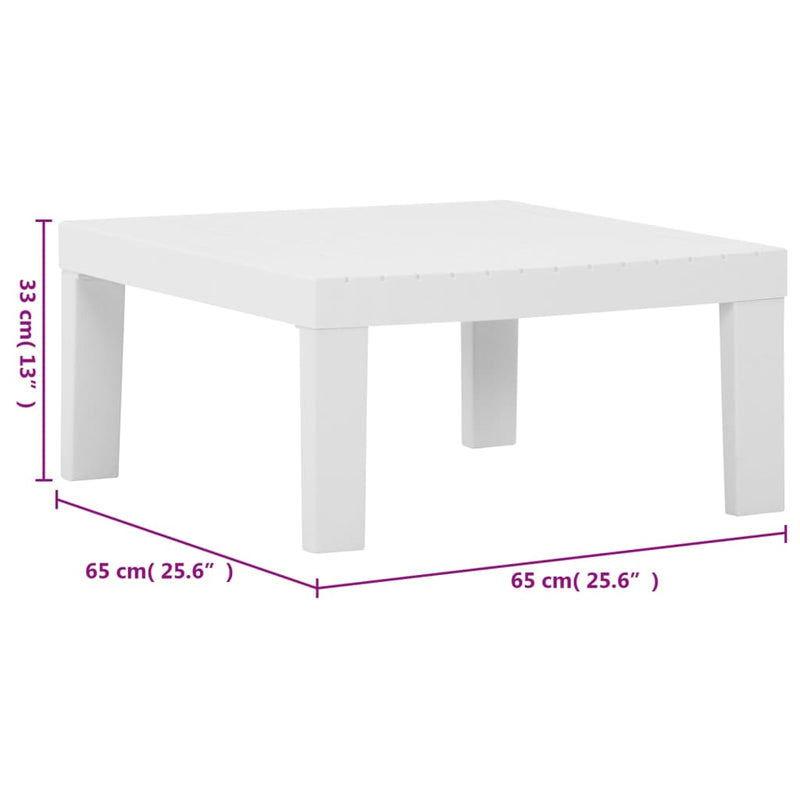 vidaXL 6 Piece Garden Lounge Set with Cushions Plastic White