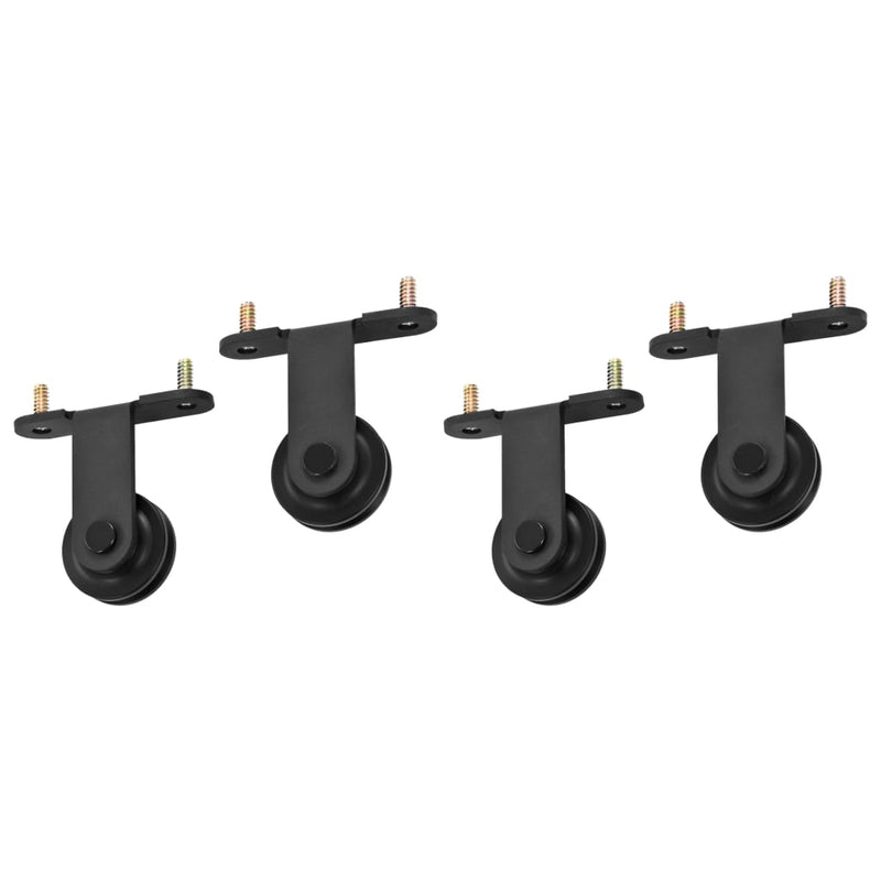 vidaXL Sliding Door Hardware Kits 2 pcs 200 cm Steel Black