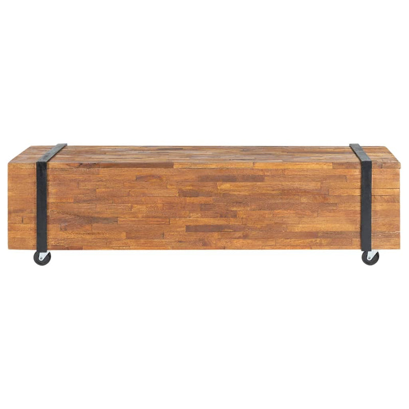 vidaXL TV Stand 110x30x32.5 cm Solid Teak Wood