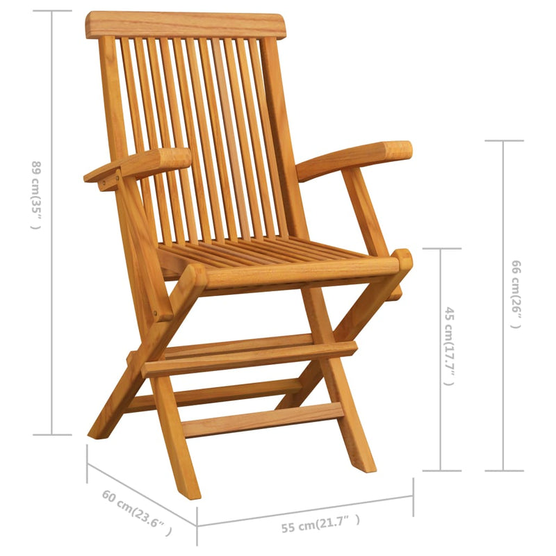 vidaXL Folding Garden Chairs 6 pcs Solid Teak Wood