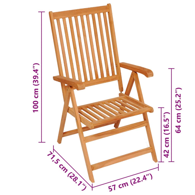 vidaXL Garden Chairs 6 pcs with Anthracite Cushions Solid Teak Wood