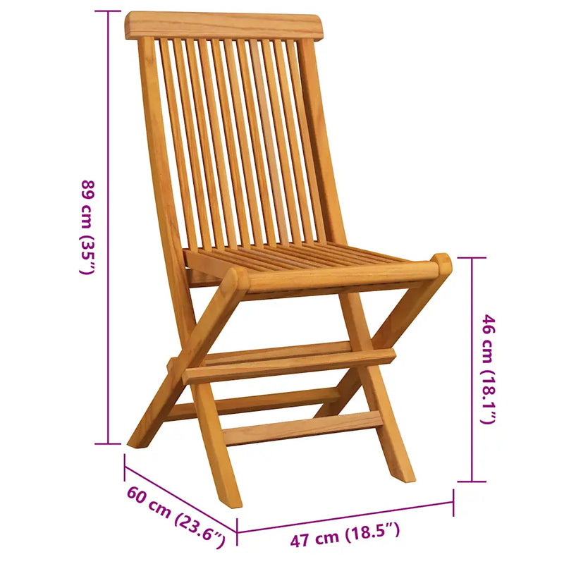 Garden Chairs with Grey Cushions 6 pcs Solid Teak Wood