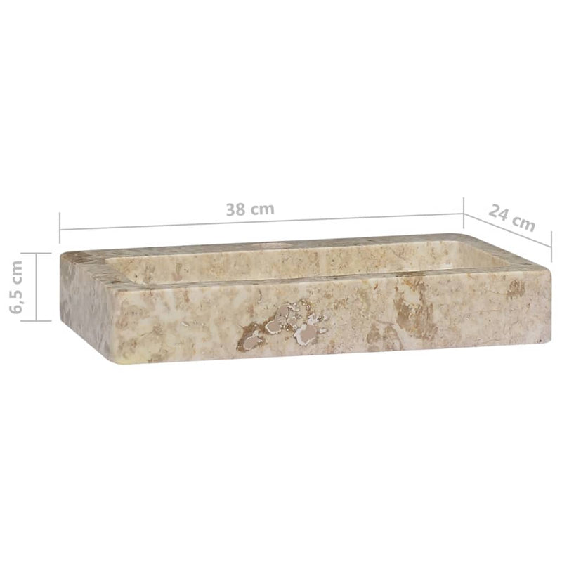 vidaXL Wall-mounted Sink Cream 38x24x6.5 cm Marble