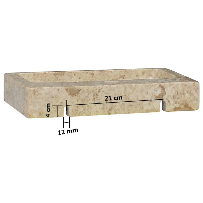 vidaXL Wall-mounted Sink Cream 38x24x6.5 cm Marble