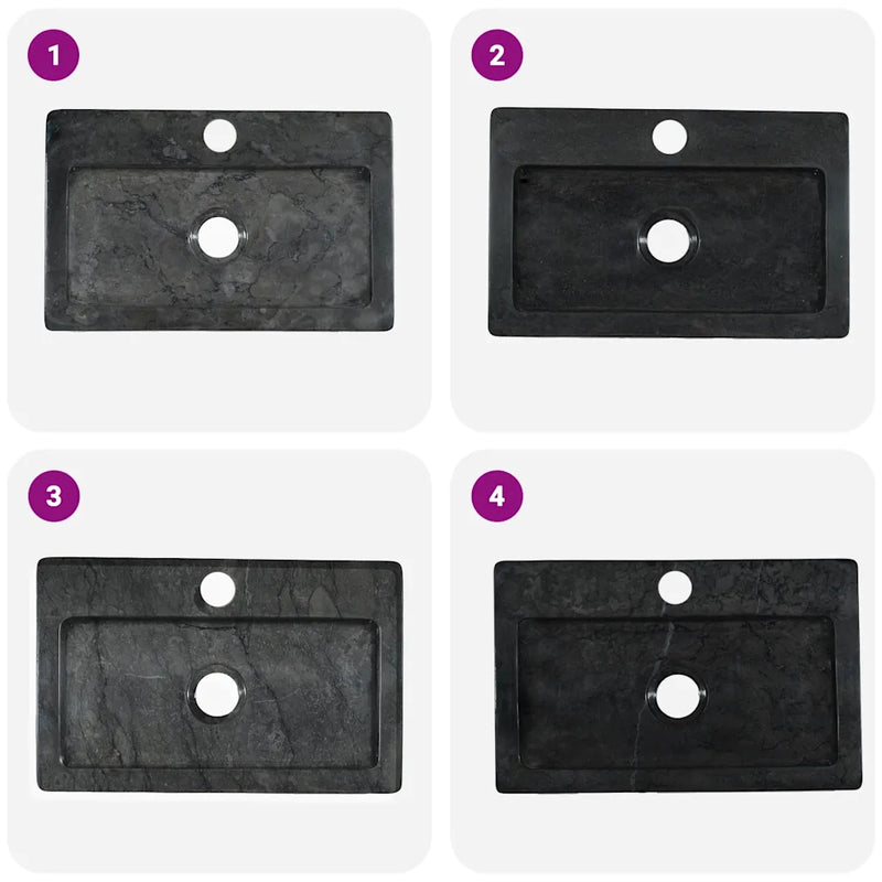 Wall-mounted Sink Black 38x24x6.5 cm Marble