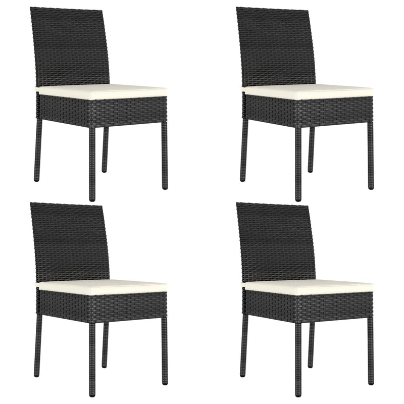 vidaXL 5 Piece Garden Dining Set Poly Rattan Black