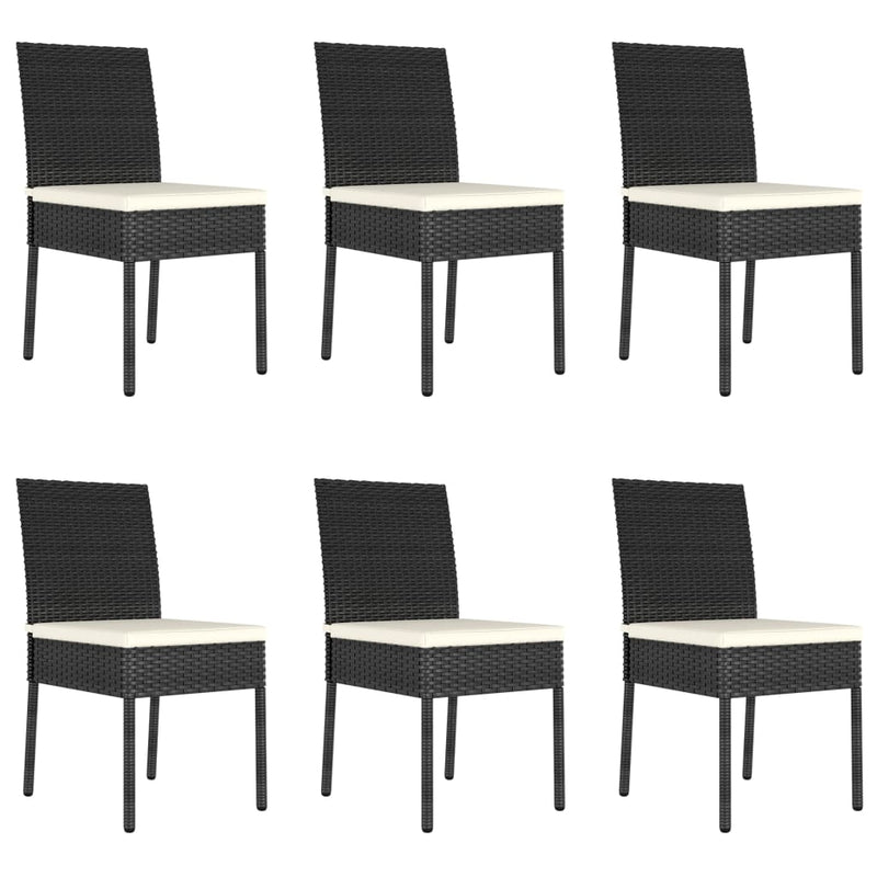vidaXL 7 Piece Garden Dining Set Poly Rattan Black