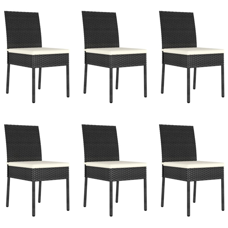 vidaXL 7 Piece Garden Dining Set Poly Rattan Black