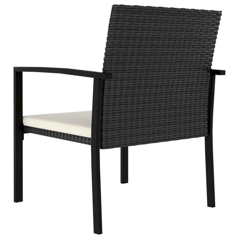 vidaXL 9 Piece Garden Dining Set Poly Rattan Black
