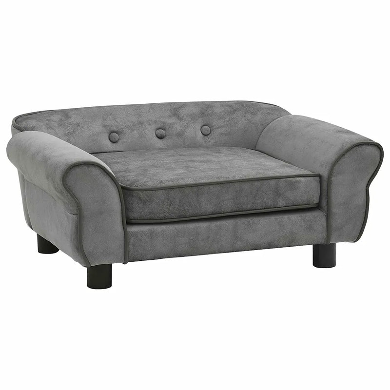 Dog Sofa Dark Grey 72x45x30 cm Plush