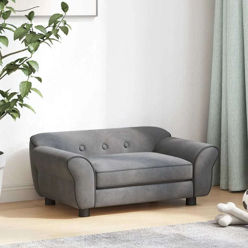 Dog Sofa Dark Grey 72x45x30 cm Plush