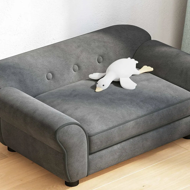 Dog Sofa Dark Grey 72x45x30 cm Plush