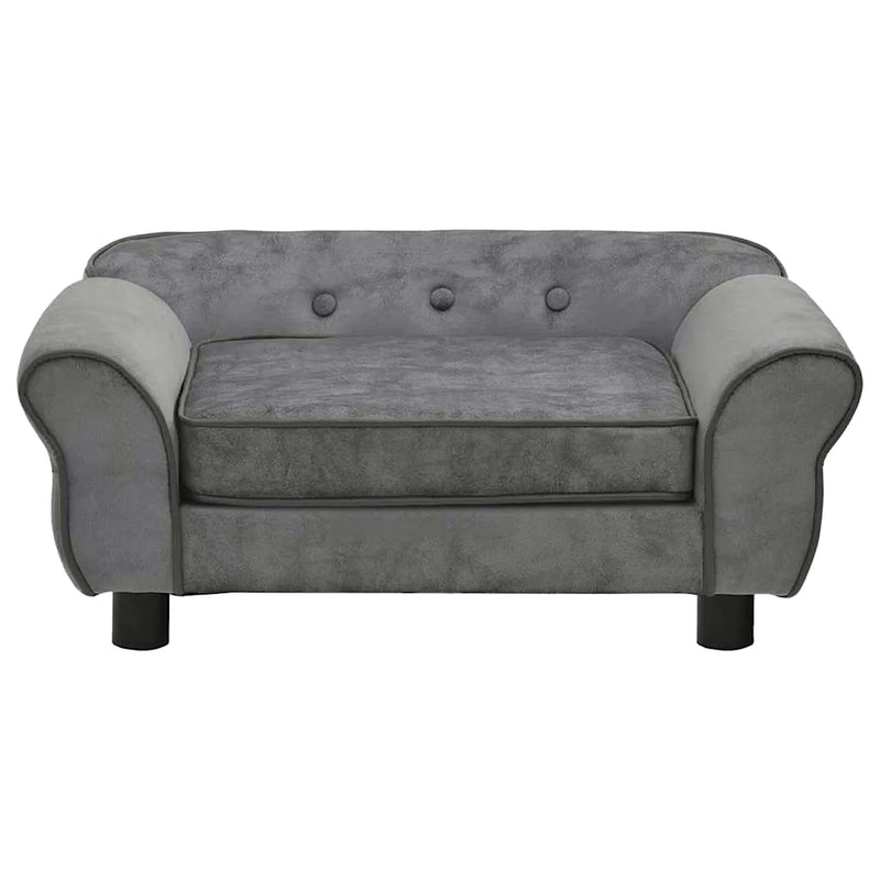 Dog Sofa Dark Grey 72x45x30 cm Plush
