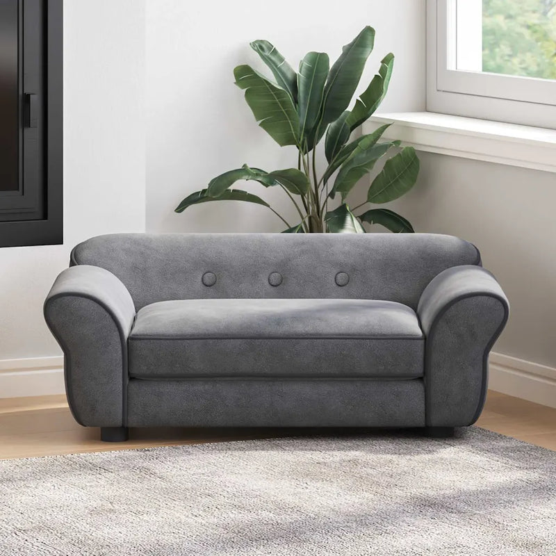 Dog Sofa Dark Grey 72x45x30 cm Plush