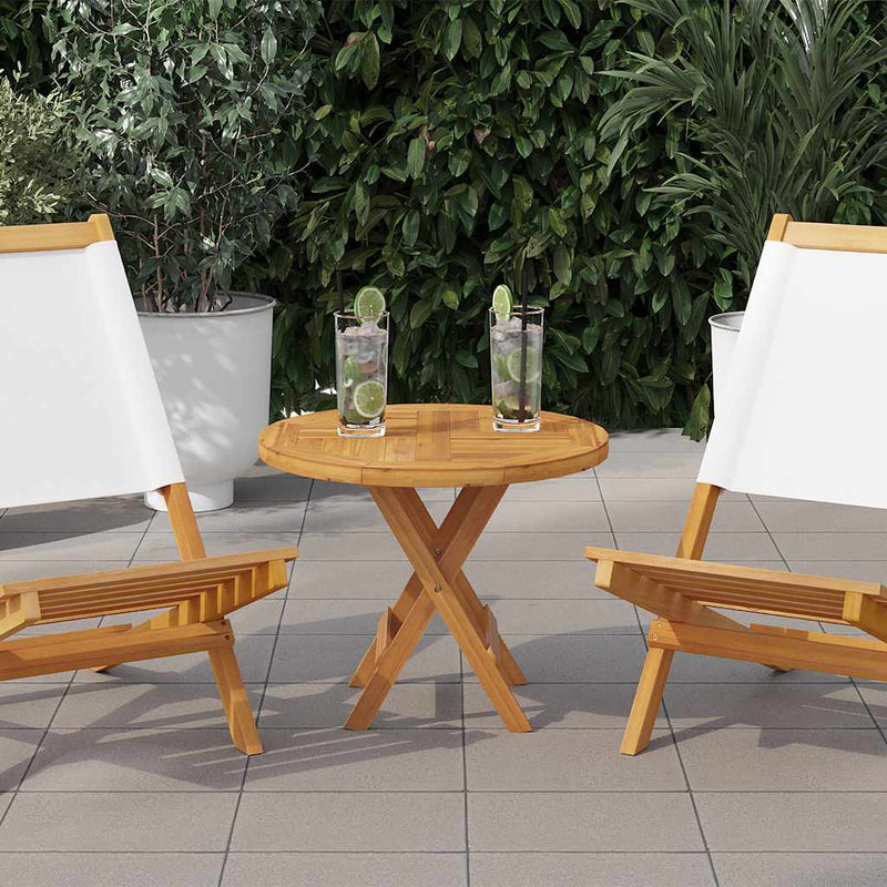 vidaXL Table Top Solid Teak Wood Round 2.5 cm 50 cm