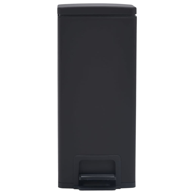 vidaXL Dustbin with Pedal Anti-fingerprint 30L Black Stainless Steel