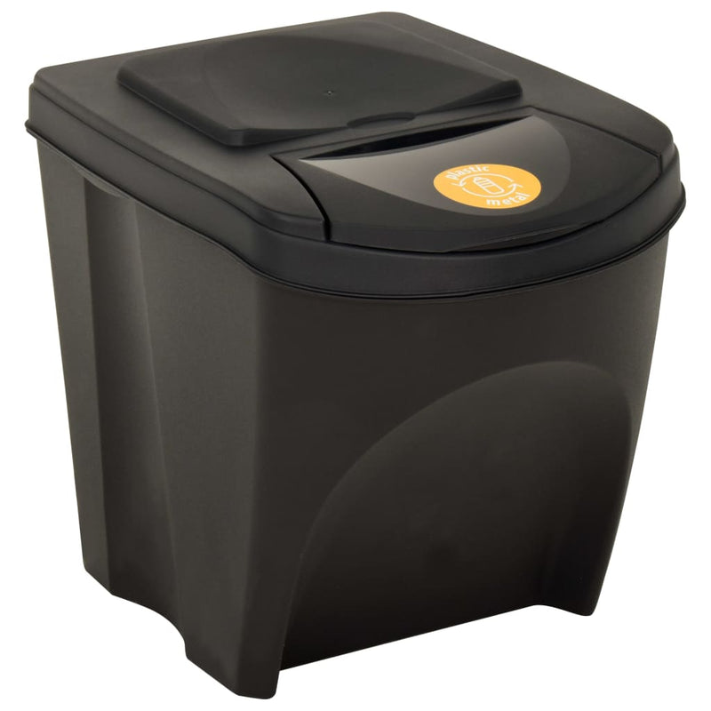 vidaXL Stackable Garbage Bin Boxes 4 pcs Anthracite 100 L Polypropylene