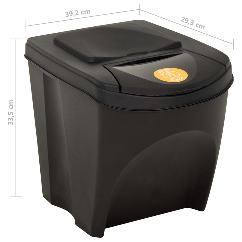 vidaXL Stackable Garbage Bin Boxes 4 pcs Anthracite 100 L Polypropylene