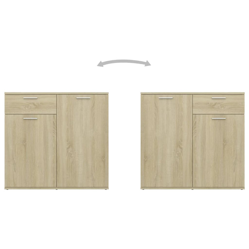 vidaXL Sideboard Sonoma Oak 80x36x75 cm Engineered Wood