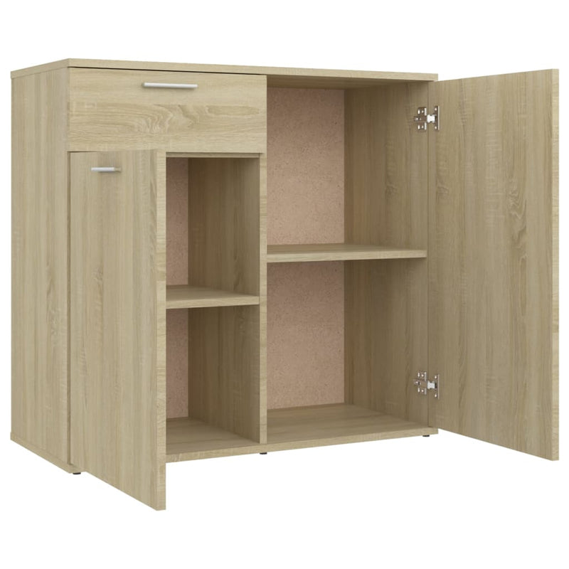 vidaXL Sideboard Sonoma Oak 80x36x75 cm Engineered Wood