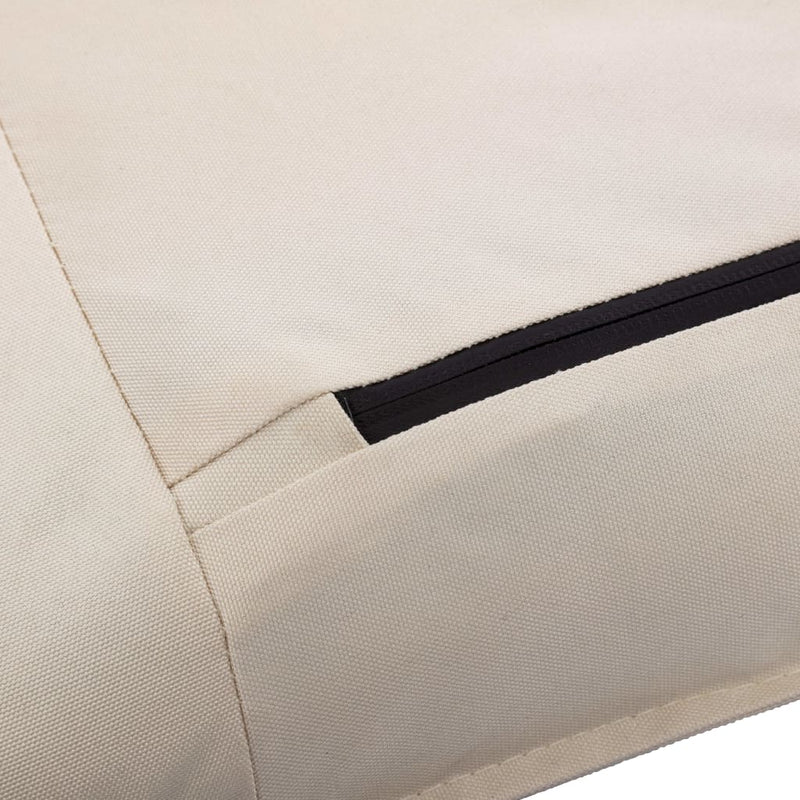 vidaXL Foldable Sunlounger Oxford Fabric Cream White